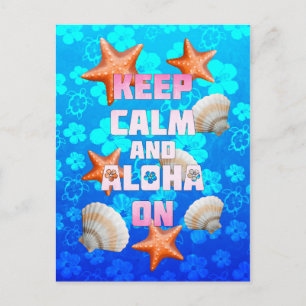 Keep Calm And Aloha On Postcard