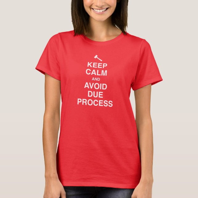 Keep Calm and Avoid Due Process T-Shirt (Front)