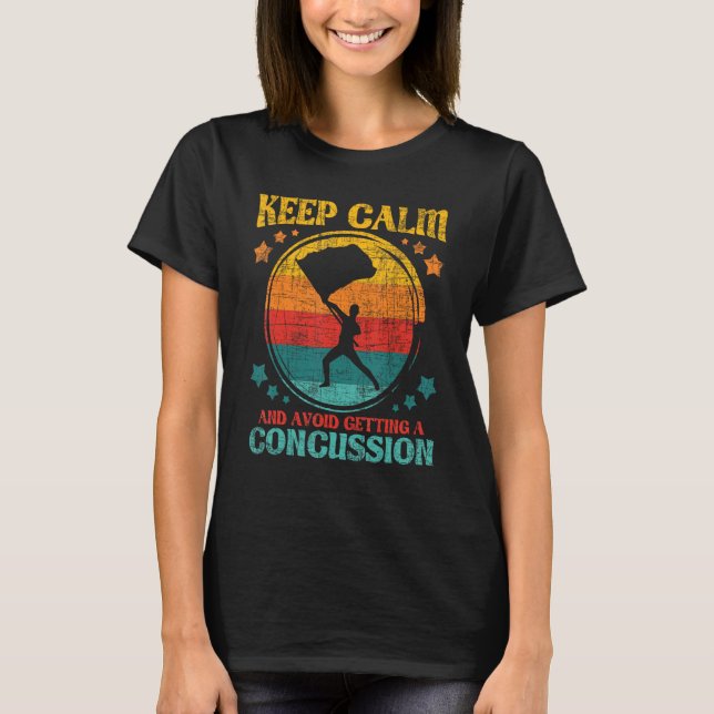 Keep Calm And Avoid Getting A Concussion - Retro C T-Shirt (Front)