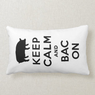 Keep calm and bacon lumbar pillow