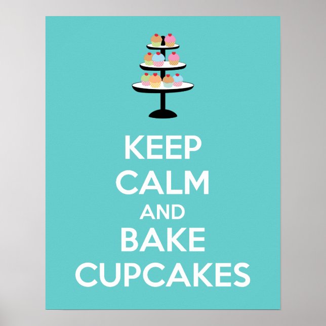 Keep Calm and Bake Cupcakes Poster Print (Front)