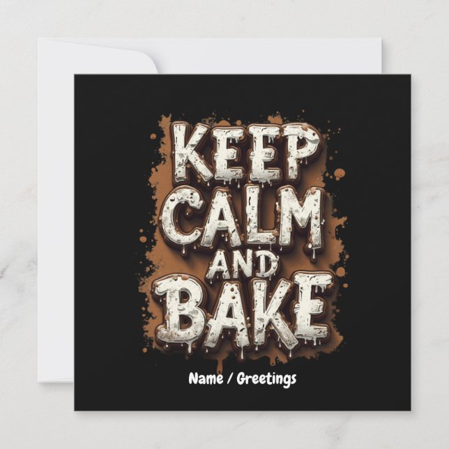 Keep Calm and Bake Fun Recipes for Every Baker Invitation (Front)