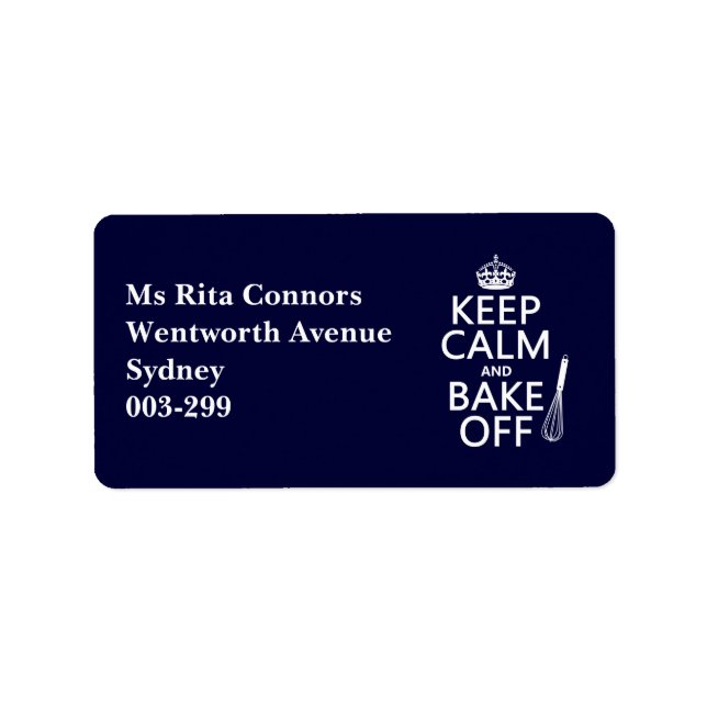 Keep Calm and Bake Off Label (Front)
