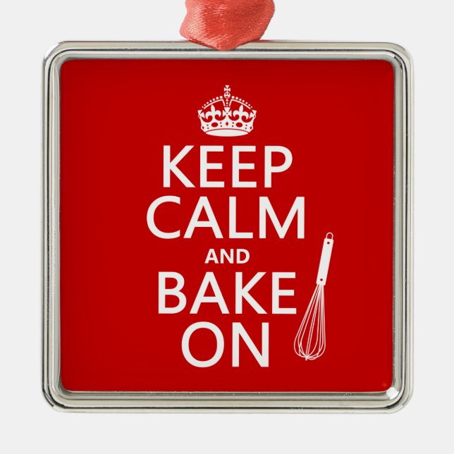 Keep Calm and Bake On Metal Ornament (Front)