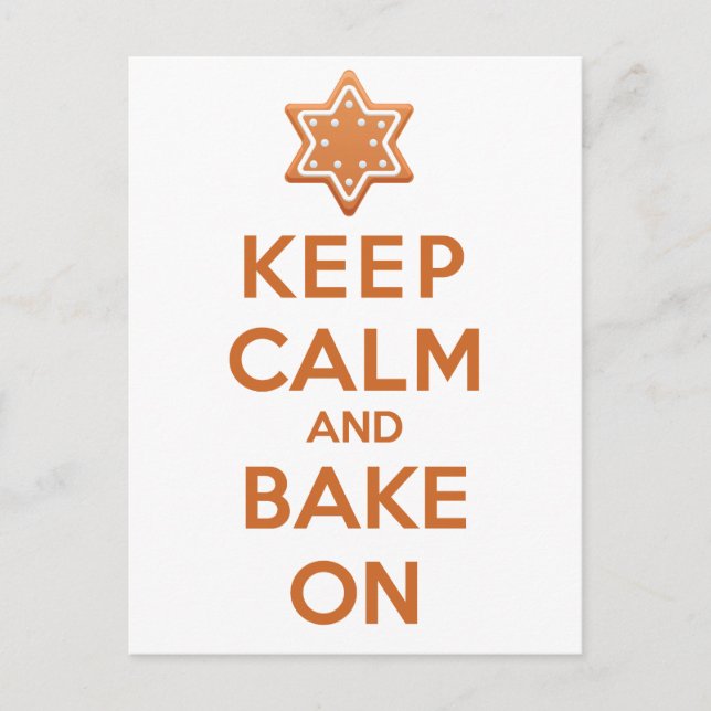 Keep Calm and Bake On Postcard (Front)