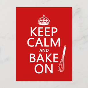 Keep Calm and Bake On Postcard