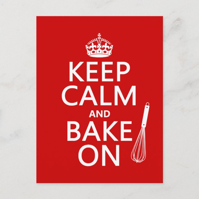 Keep Calm and Bake On Postcard (Front)