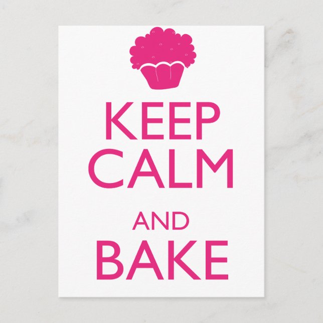 KEEP CALM AND BAKE POSTCARD (Front)