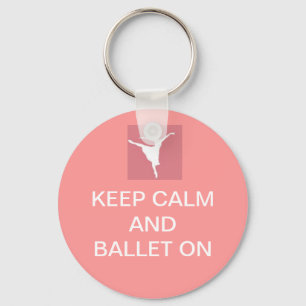 Keep calm and ballet on keychain