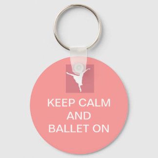Keep calm and ballet on keychain