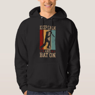 Keep Calm And Bat On Cricket Sports Hoodie