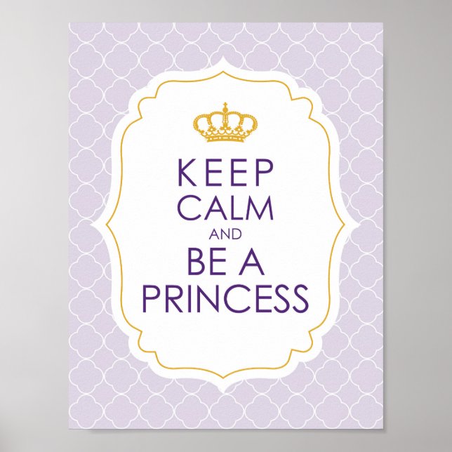 Keep Calm and Be A Princess Poster (Front)