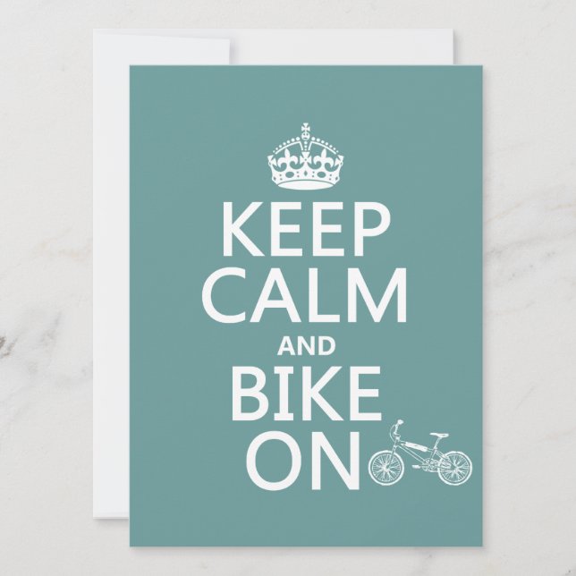 Keep Calm and Bike On (any colour) Invitation (Front)