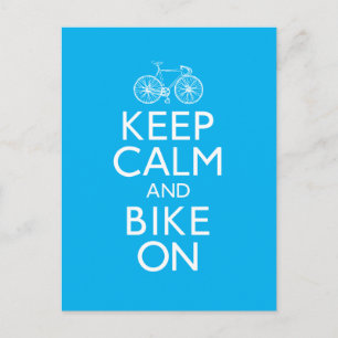 Keep Calm and Bike On Postcard