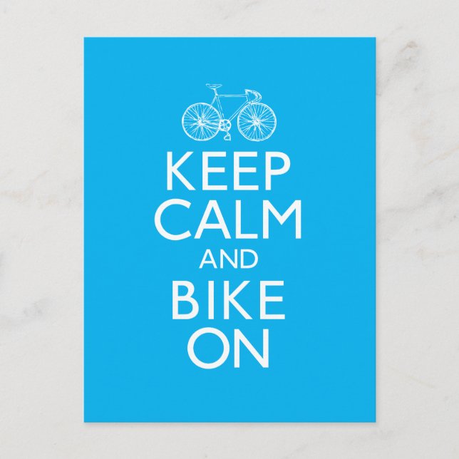 Keep Calm and Bike On Postcard (Front)