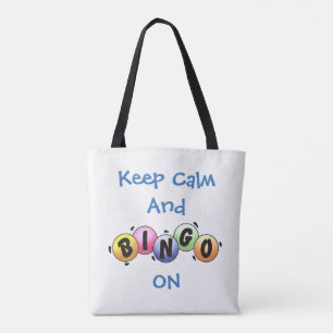 Keep Calm and Bingo On *Personalize It* Tote Bag