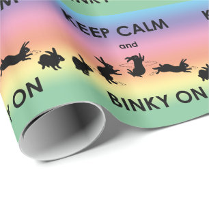 Keep Calm and Binky On Wrapping Paper (Rainbow)