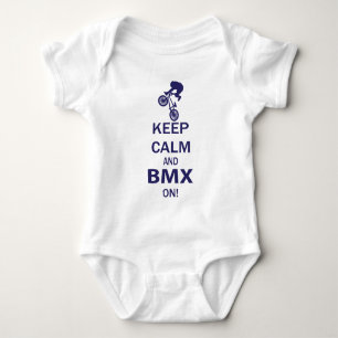 Keep Calm and BMX ON Baby Bodysuit