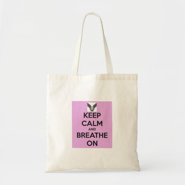 Keep Calm and Breathe On Tote Bag (Front)