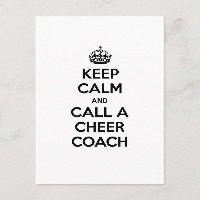Keep Calm and Call a Cheer Coach Postcard (Front)