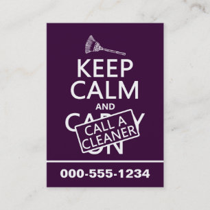 Keep Calm and Call A Cleaner Business Card