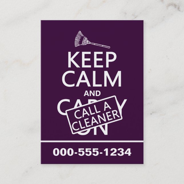 Keep Calm and Call A Cleaner Business Card (Front)