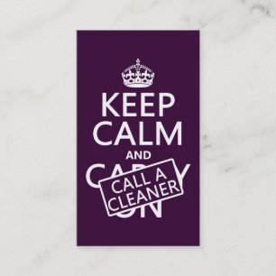 Keep Calm and Call A Cleaner Business Card