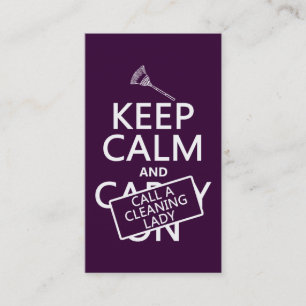 Keep Calm and Call A Cleaning Lady Business Card