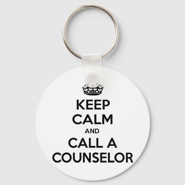 Keep Calm and Call a Counsellor Keychain (Front)