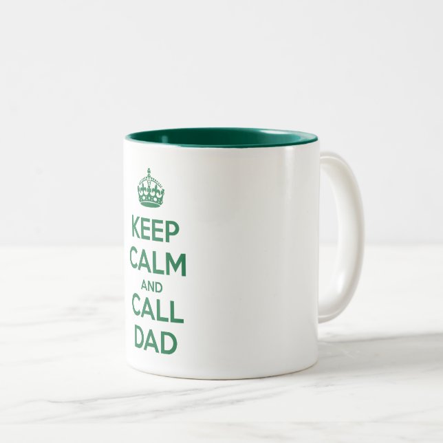 Keep Calm and Call Dad Two-Tone Coffee Mug (Front Right)