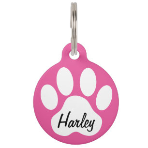 Keep Calm and Call Mom Paw Print Custom Dogs Name Pet Tag