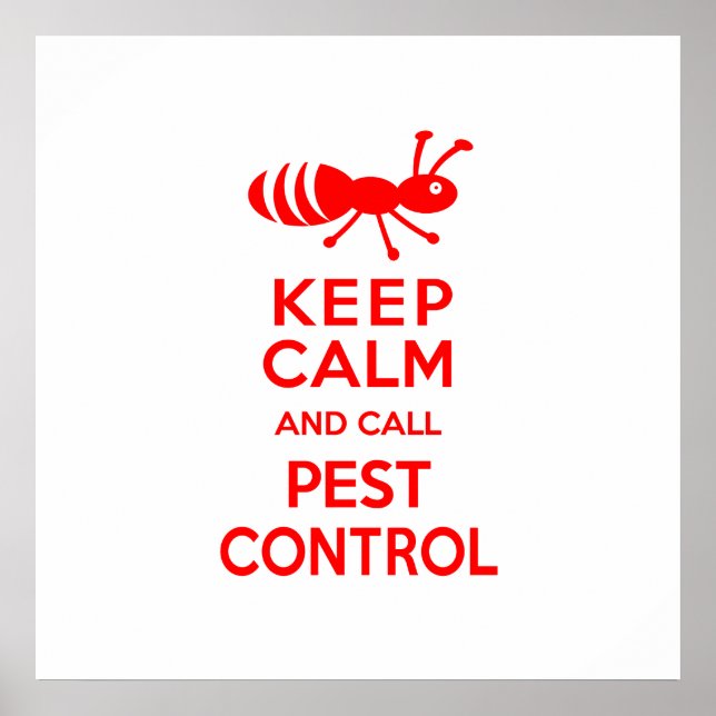 Keep Calm and Call Pest Control Funny Exterminator Poster (Front)