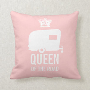 Keep Calm and Camp On - RV Queen of the Road Throw Pillow