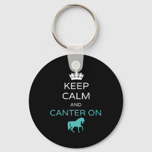 Keep Calm And Canter On Horseback Riding Horse Equ Keychain