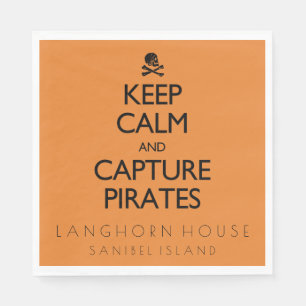 Keep Calm and Capture Pirates Personalized Napkin