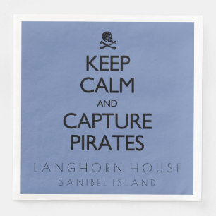 Keep Calm and Capture Pirates Personalized Napkin