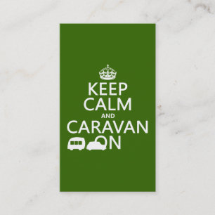 Keep Calm and Caravan On (customizable colours) Business Card