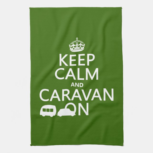 Keep Calm and Caravan On (customizable colours) Kitchen Towel (Vertical)