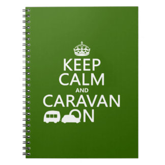 Keep Calm and Caravan On (customizable colours) Notebook