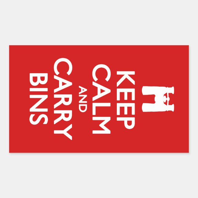 Keep Calm and Carry Bins Sticker (Front)