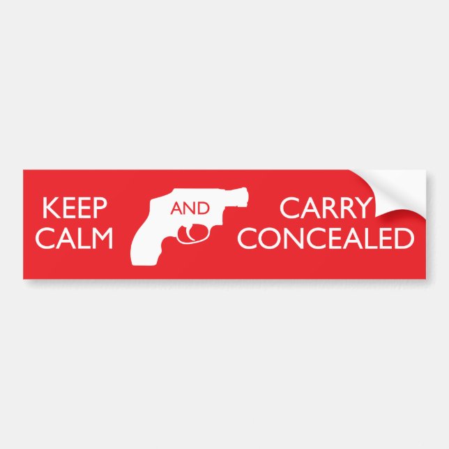 Keep Calm And Carry Concealed Bumper Sticker (Front)