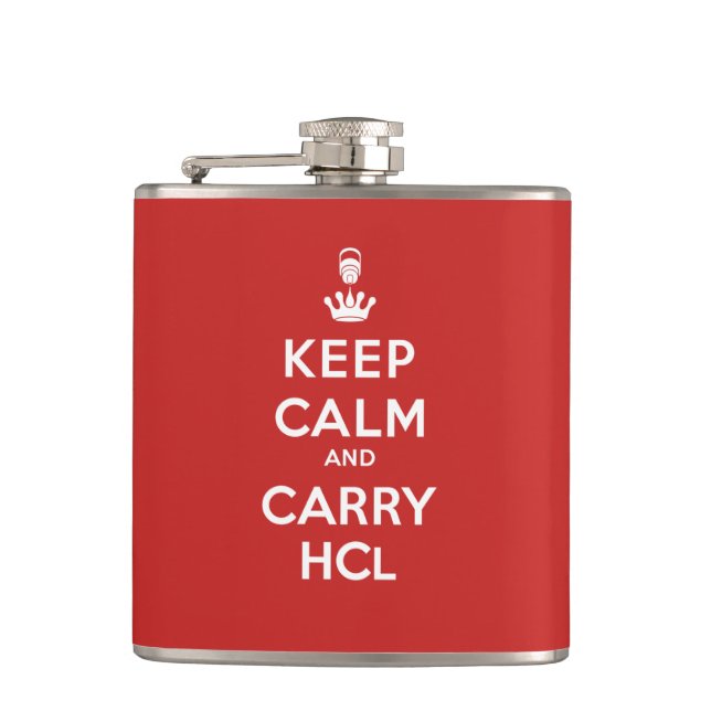 Keep Calm and Carry HCl- Geologist's Hip Flask (Front)