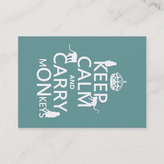 Keep Calm and Carry mONkeys - all colours Business Card (Front)