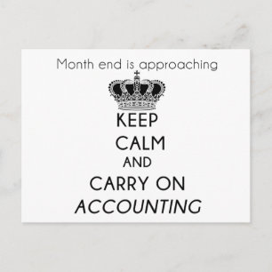 Keep Calm and Carry On Accounting Postcard