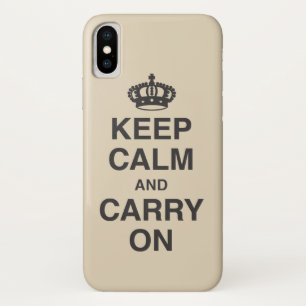 KEEP CALM AND CARRY ON  beige Case-Mate iPhone Case