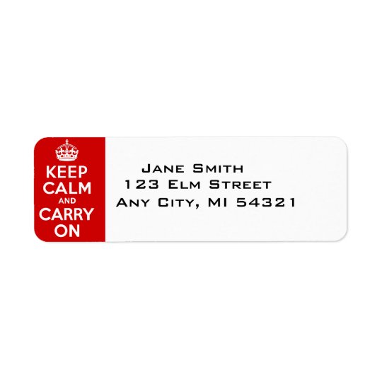 Keep Calm And Carry On best price Return Address Label