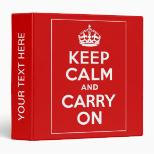 Keep Calm And Carry On Binder