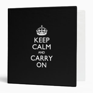 Keep Calm And Carry On Black Binder