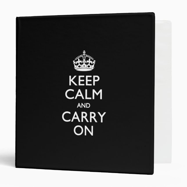 Keep Calm And Carry On Black Binder (Front/Inside)