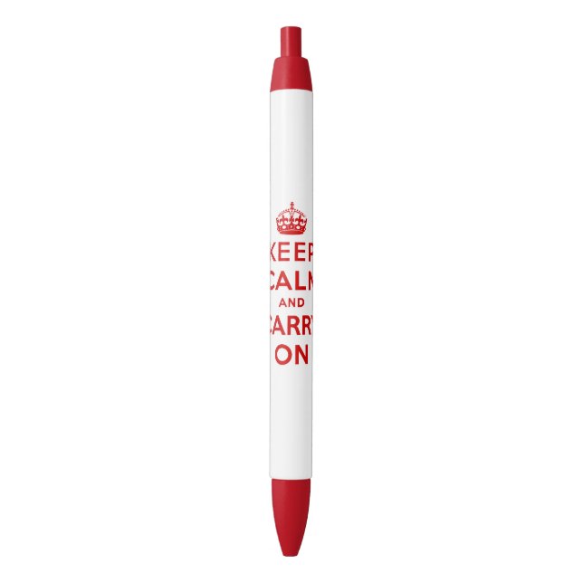 keep calm and carry on black ink pen (Front Vertical)
